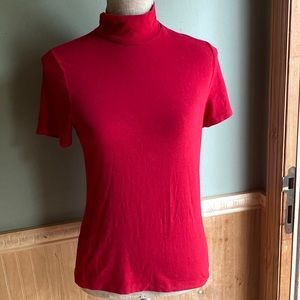 Emma James red stretch turtleneck